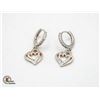 Image 1 : TWO TONE DANGLING HEARTS WITH CLEAR ACCENTS SET