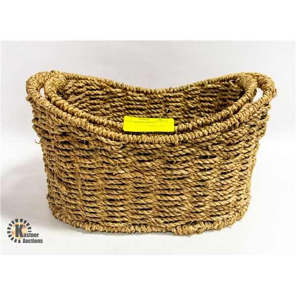 PAIR OF WICKER BASKETS