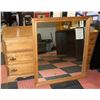 Image 1 : 9 DRAWER VINTAGE WOOD DRESSER W/ MIRROR AND A