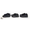 Image 1 : 3 PAIRS OF CHILDRENS BLACK SHOES (SIZE 1, 3 & 13)