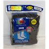 Image 1 : NEW SEALED BLACK CREW SOCKS 12-16 SIZE 6-PACKS