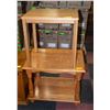 2 WOODEN END TABLES (21.5" X 16" X 21.5") & (21.5"