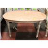 Image 1 : STONE TOP OVAL COFFEE TABLE H-19" W-21.75" L-35.5"