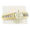 Image 3 : 14k Yellow Gold Round Diamond Solitaire Engagement Ring w/ 12 Graduated Accents