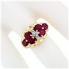 Image 3 : 14k Gold 3.65 ctw Oval Cut Deep Red Ruby Ring w/ Round Single Cut Diamond Accent