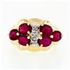 Image 4 : 14k Gold 3.65 ctw Oval Cut Deep Red Ruby Ring w/ Round Single Cut Diamond Accent