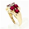 Image 6 : 14k Gold 3.65 ctw Oval Cut Deep Red Ruby Ring w/ Round Single Cut Diamond Accent