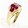 Image 7 : 14k Gold 3.65 ctw Oval Cut Deep Red Ruby Ring w/ Round Single Cut Diamond Accent