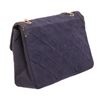 Image 3 : Chanel Navy Blue Fabric Envelope Flap Crossbody Bag