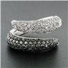 Image 2 : Estate 18k Gold 1.80 ctw Fancy Black & F VS2 Diamond Bypass Snake Wrap Band Ring