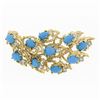 Image 3 : Vintage Jack Gutschneider 18k Gold Turquoise .90 ctw Diamond Flame Brooch Pendan