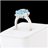 Image 3 : 4.67 ctw Aquamarine and 0.49 ctw Diamond Platinum Ring