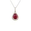 Image 1 : 1.71 ctw Ruby & Diamond Pendant - 14KT White Gold