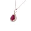 Image 2 : 1.71 ctw Ruby & Diamond Pendant - 14KT White Gold