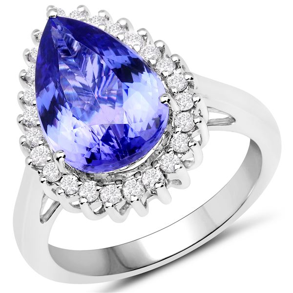 5.21ct Tanzanite 14K White Gold Ring