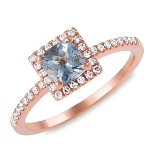 0.6ct Aqua 14 K Rose Gold Ring