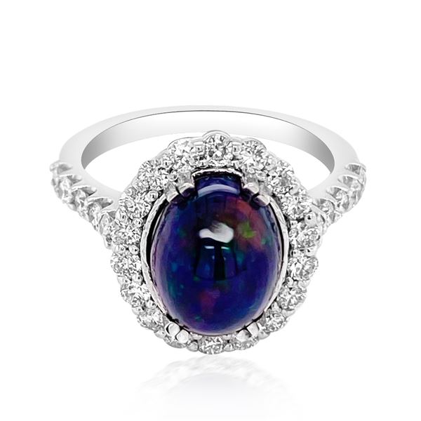 1.98ct Natural OPAL 14K White Gold 4gm Ring