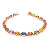 Image 1 : 19.85ct MULTICOLOR SAPPHIRE 14K Yellow Gold 12gm Bracelet