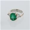 Image 1 : 3.27ct Natural Colombian Emerald 18K White Gold Ring