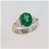 Image 2 : 3.27ct Natural Colombian Emerald 18K White Gold Ring