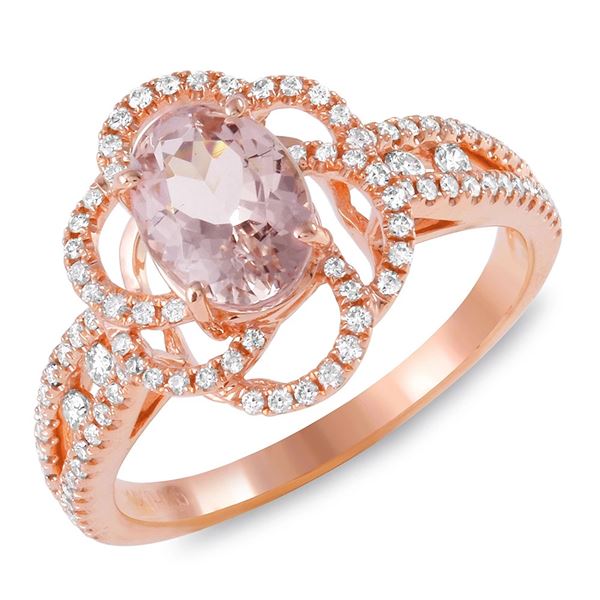 1.22ct Morganite 14 K Rose Gold Ring