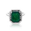 Image 1 : 4.77ct Natural Emerald 14K White Gold 4.25gm Ring
