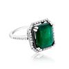 Image 2 : 4.77ct Natural Emerald 14K White Gold 4.25gm Ring