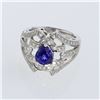 Image 1 : 2.06ct Natural Tanzanite 18K White Gold Ring
