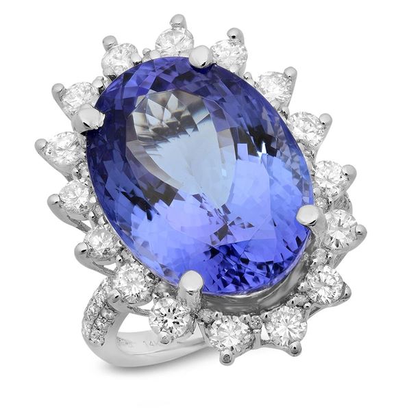 18.87ct Tanzanite 14 K White Gold Ring