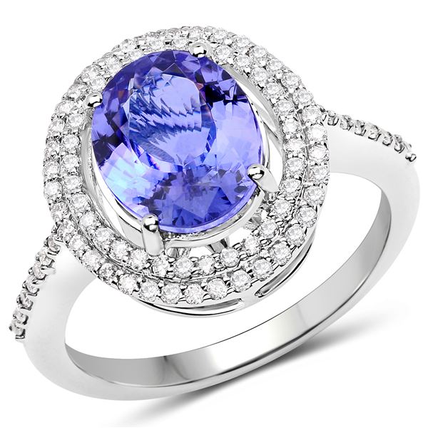 2.68ct Tanzanite 14K White Gold Ring