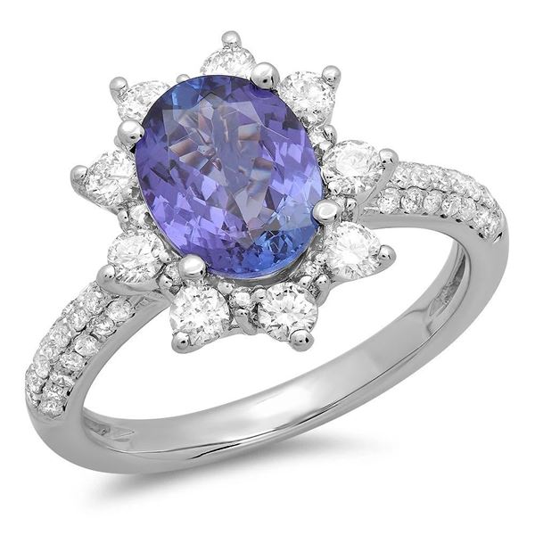 1.78ct Tanzanite 14 K White Gold Ring
