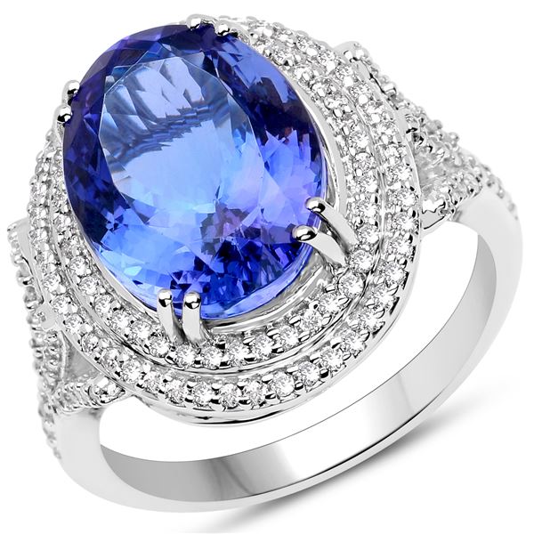 6.42ct Tanzanite 14K White Gold Ring
