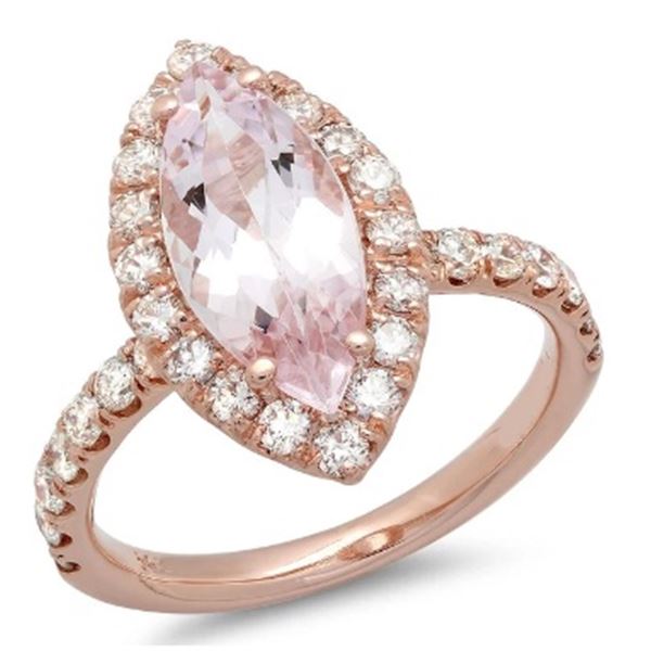 2.05ct Morganite 14 K Rose Gold Ring