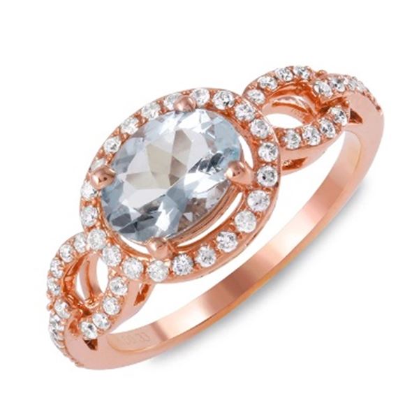 0.91ct Aqua 14 K Rose Gold Ring