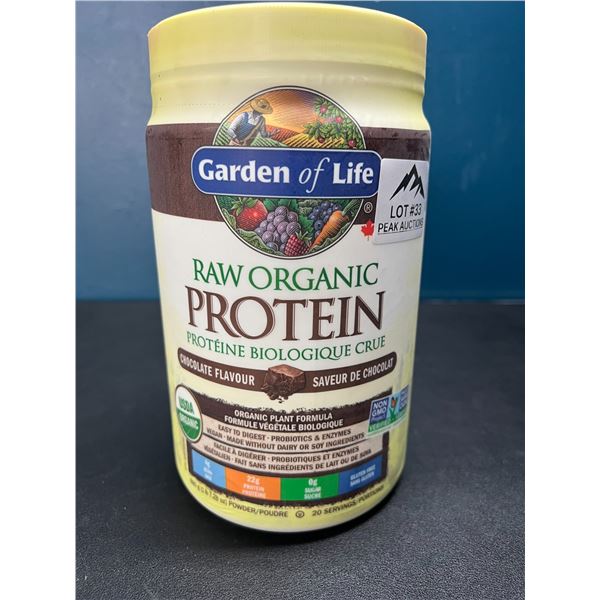 Lot of 1 Tub of Garden Of Life Raw Organic Protein Powder - Chocolate Flavour - 660g