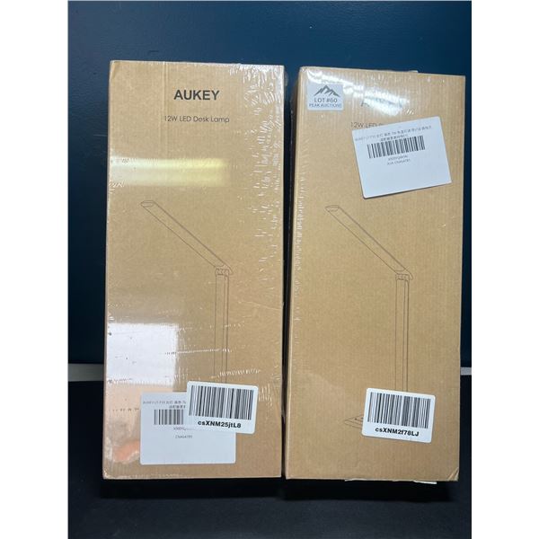 Lot of 2 Aukey 12W LED Desk Lamps - Brand New Sealed!