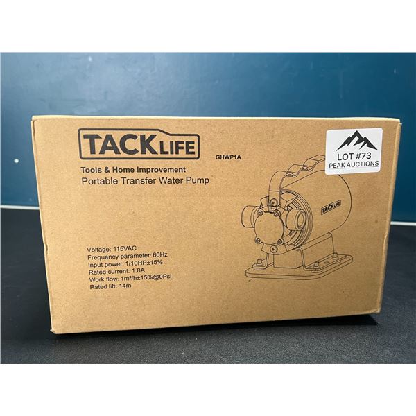 Lot of 1 Tacklife Portable Transfer Water Pump