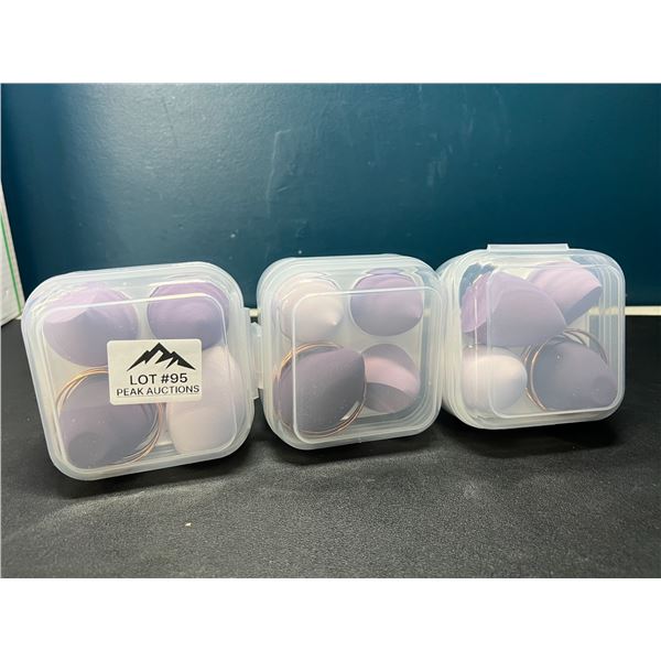 Lot of 3 Multi-Packs of Beauty Blenders/Makeup Sponges - Purple - 4pcs per pack/12 total