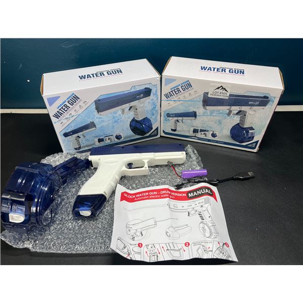 Lot of 2 Electric/Rechargeable Water Guns -  Automatic Water Guns - Blue
