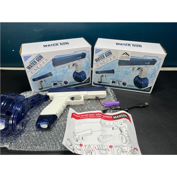Lot of 2 Electric/Rechargeable Water Guns -  Automatic Water Guns - Blue