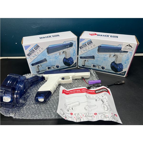 Lot of 2 Electric/Rechargeable Water Guns -  Automatic Water Guns - Blue