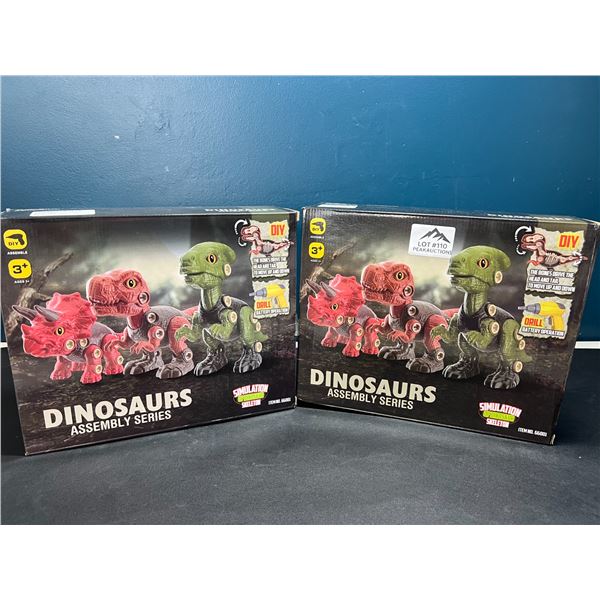 Lot of 2 DIY Buildable Dinosaur Toy Sets