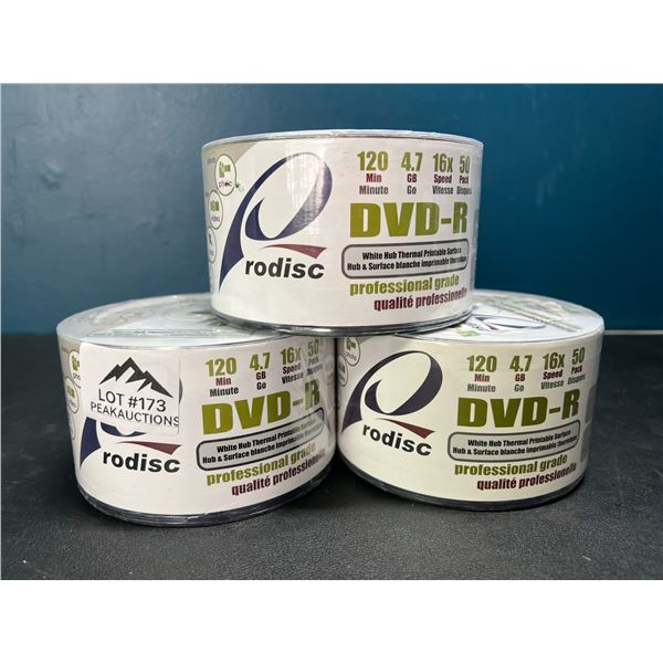 Lot of 3 Packs of DVD-R Discs - 50 Discs per pack