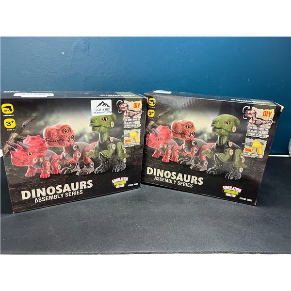 Lot of 2 DIY Buildable Dinosaur Toy Sets