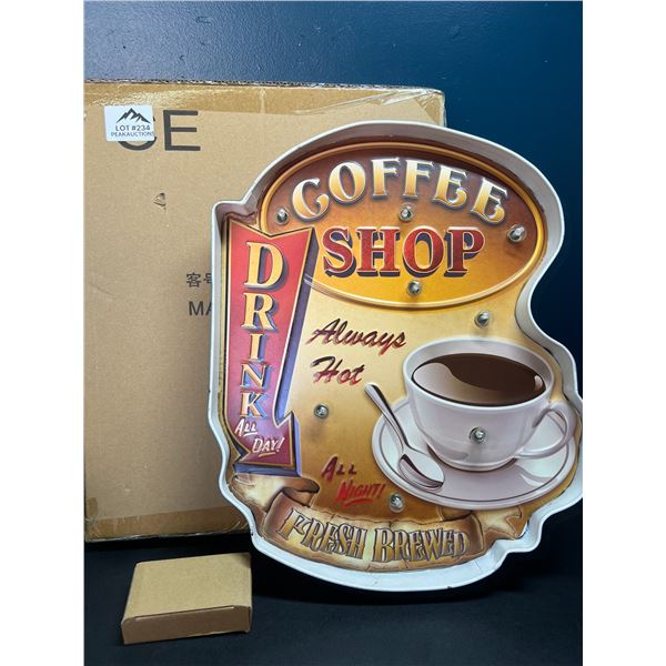Lot of 1 LED Coffee Shop LightUp Wall Sign/Decor Light Up Sign