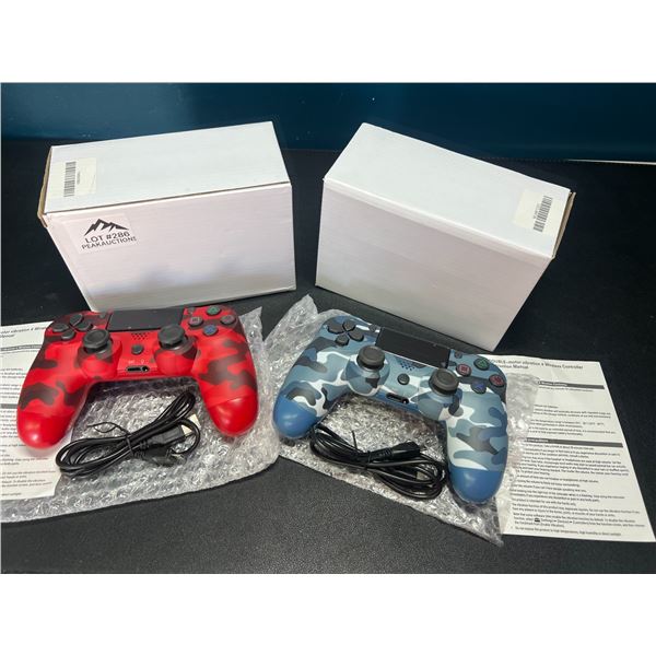 Lot of 2 Wireless Double-Shock Controllers For Playstation 4 (PS4) - Camo Design