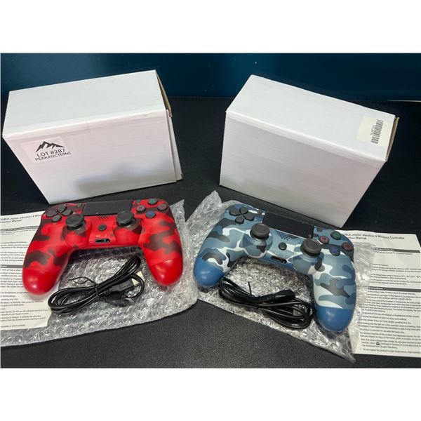 Lot of 2 Wireless Double-Shock Controllers For Playstation 4 (PS4) - Camo Design