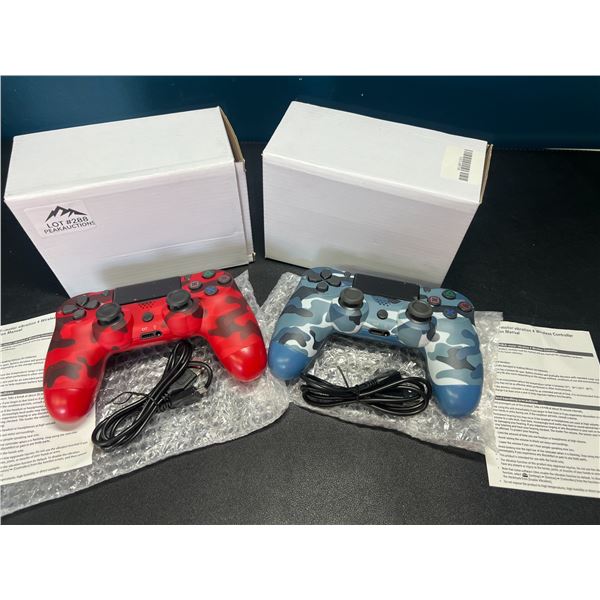 Lot of 2 Wireless Double-Shock Controllers For Playstation 4 (PS4) - Camo Design