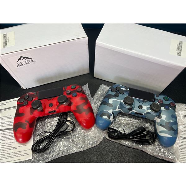 Lot of 2 Wireless Double-Shock Controllers For Playstation 4 (PS4) - Camo Design