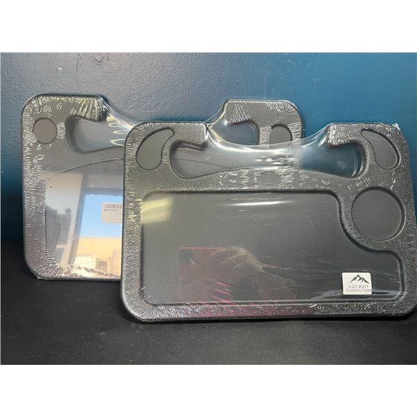 Lot of 2 Steering Wheel Food Trays for Car
